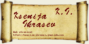 Ksenija Ikrašev vizit kartica